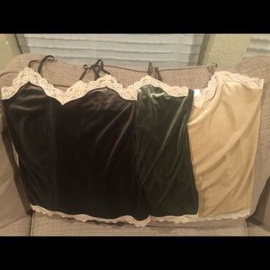 Set of 3 Loft velour camisoles, size small